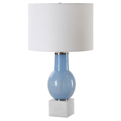 Uttermost Clear Sky Blue Glass Table Lamp 30297-1