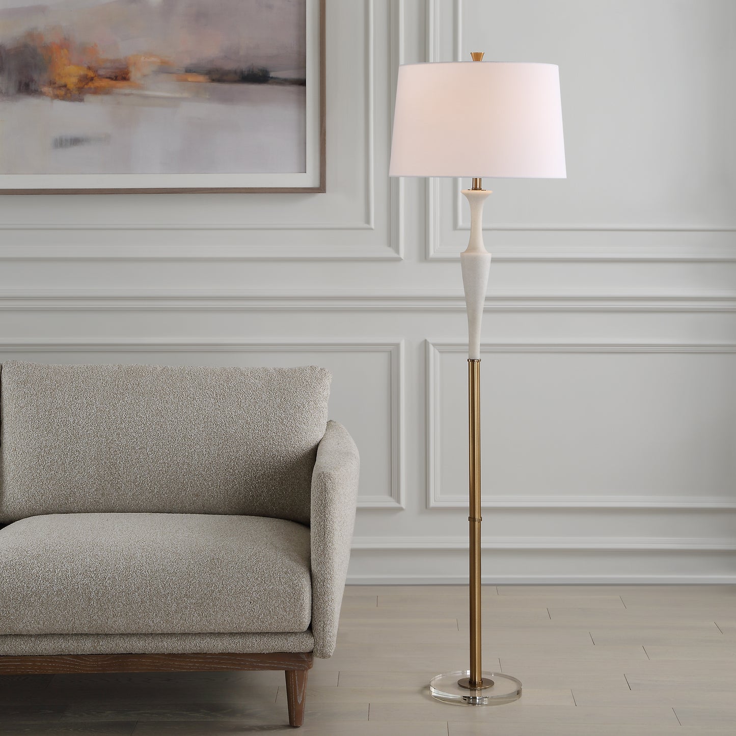 Uttermost Colette White Stone Floor Lamp 30344-1