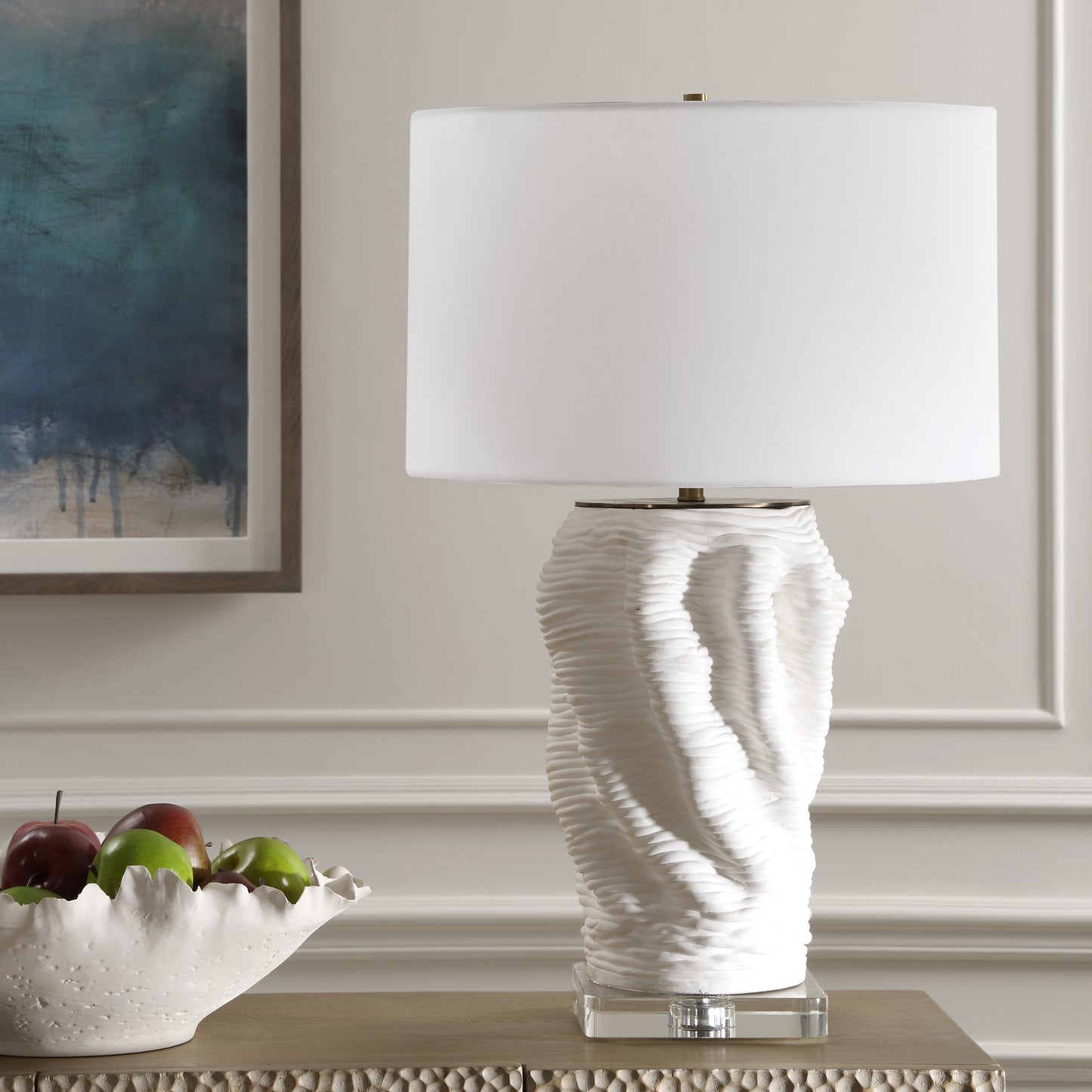 Uttermost Stratified White Table Lamp 30296-1