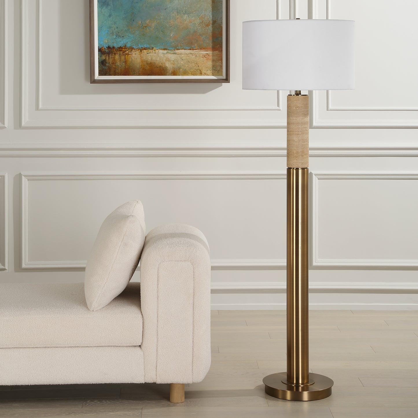 Uttermost Knox Travertine Floor Lamp 30294