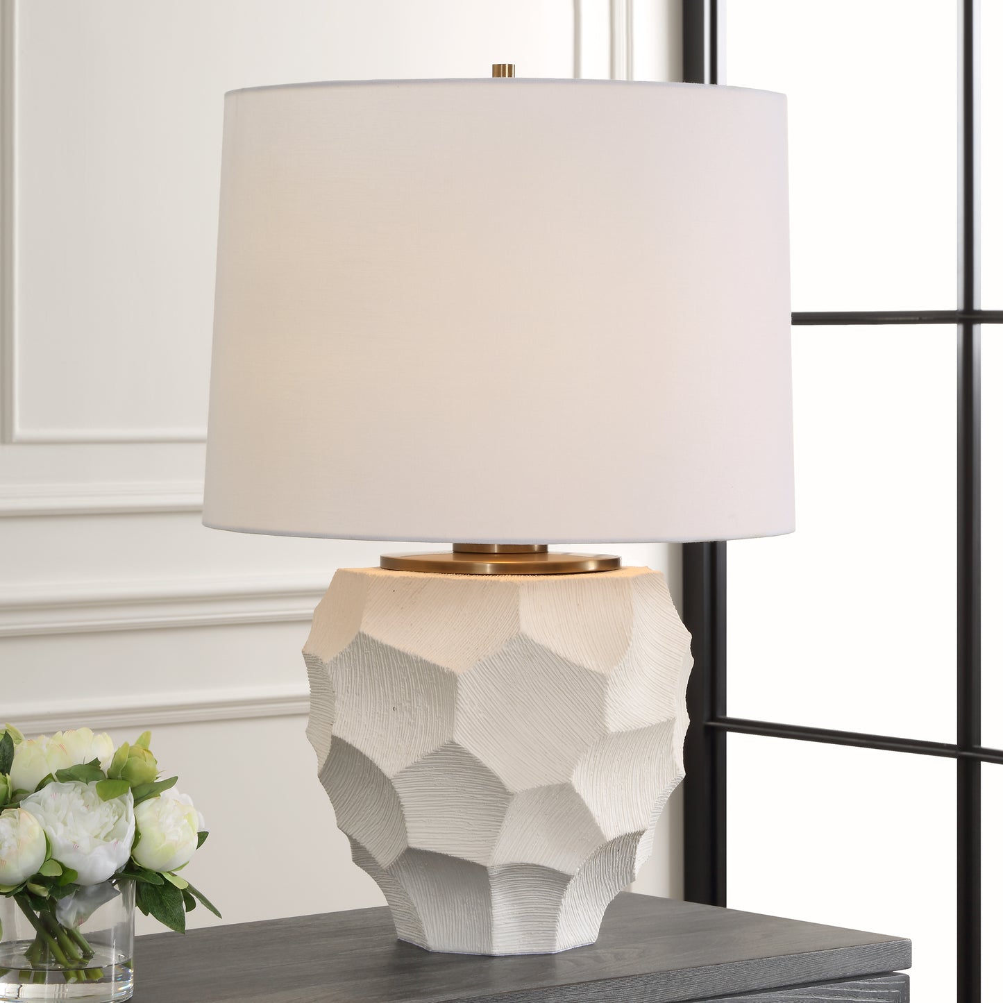 Uttermost On Edge Chalk White Table Lamp 30392-1