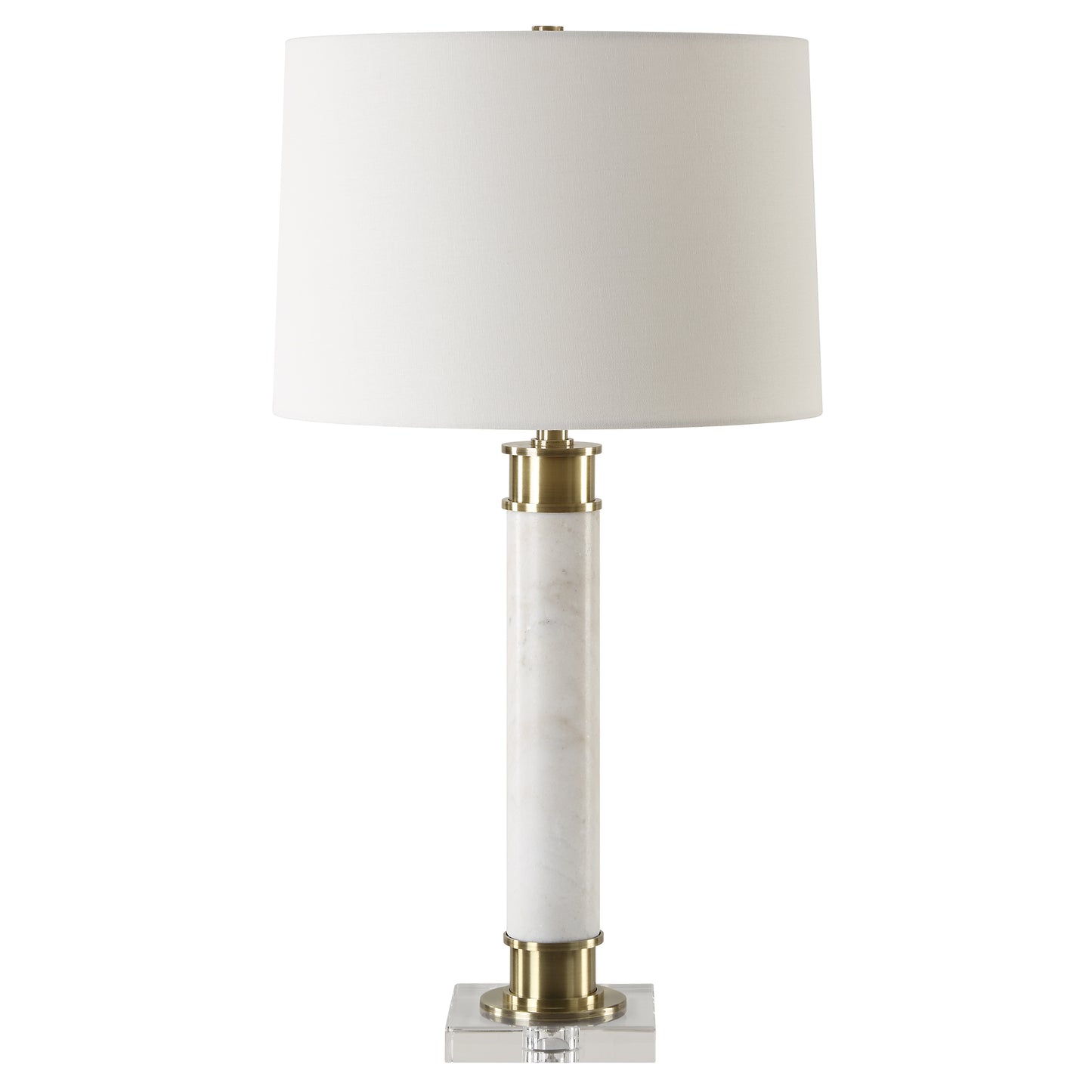 Uttermost Plinth White Marble Table Lamp 30401-1