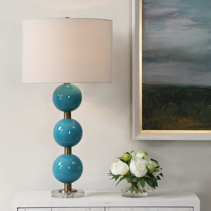 Uttermost Palawan Blue Glaze Table Lamp 30362-1