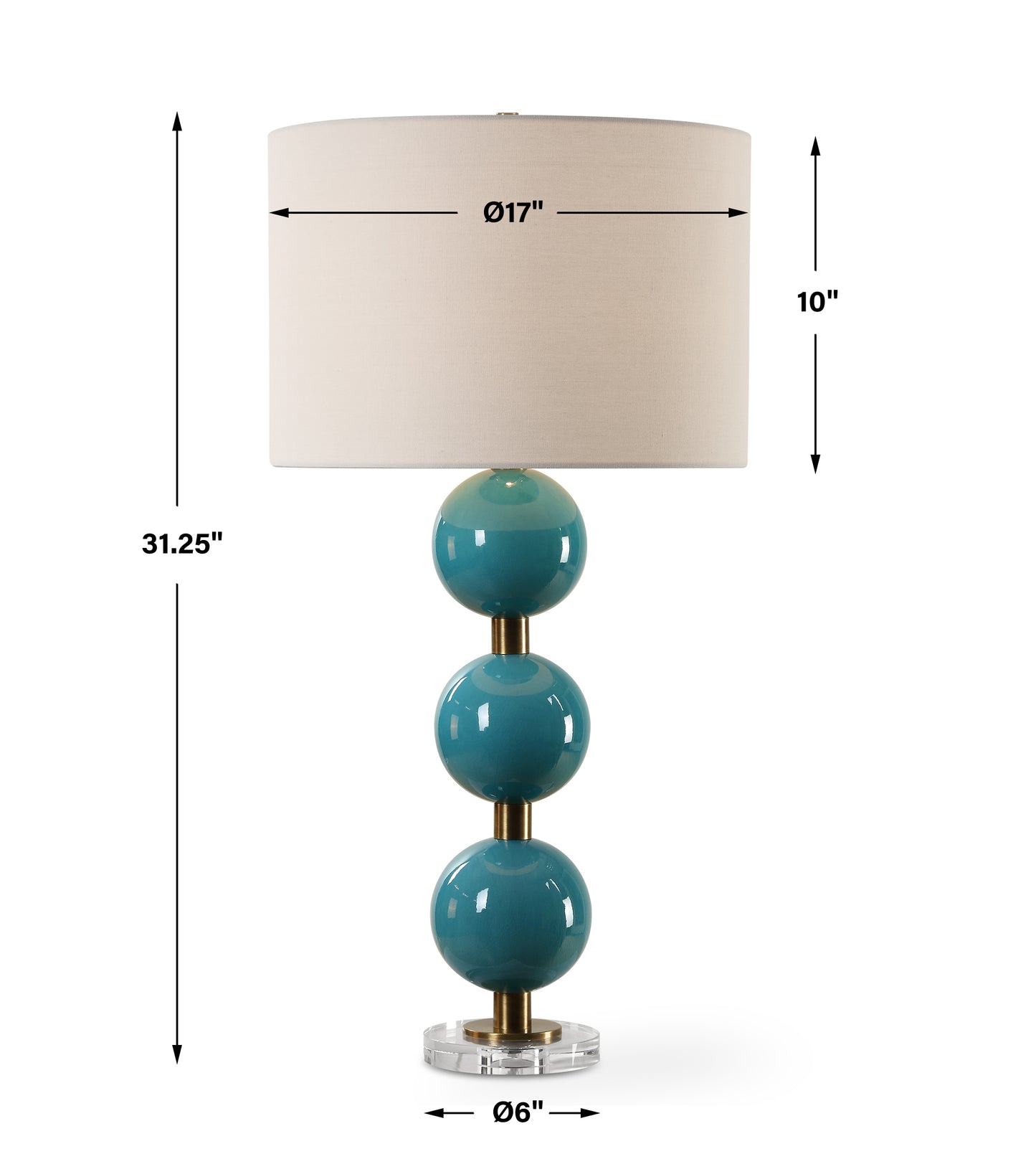 Uttermost Palawan Blue Glaze Table Lamp 30362-1