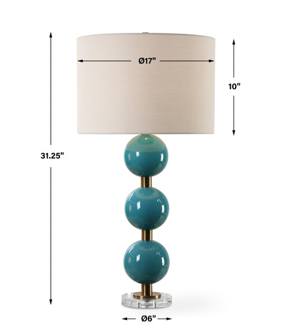 Uttermost Palawan Blue Glaze Table Lamp 30362-1