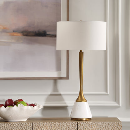 Uttermost Avola White Marble Table Lamp 30365