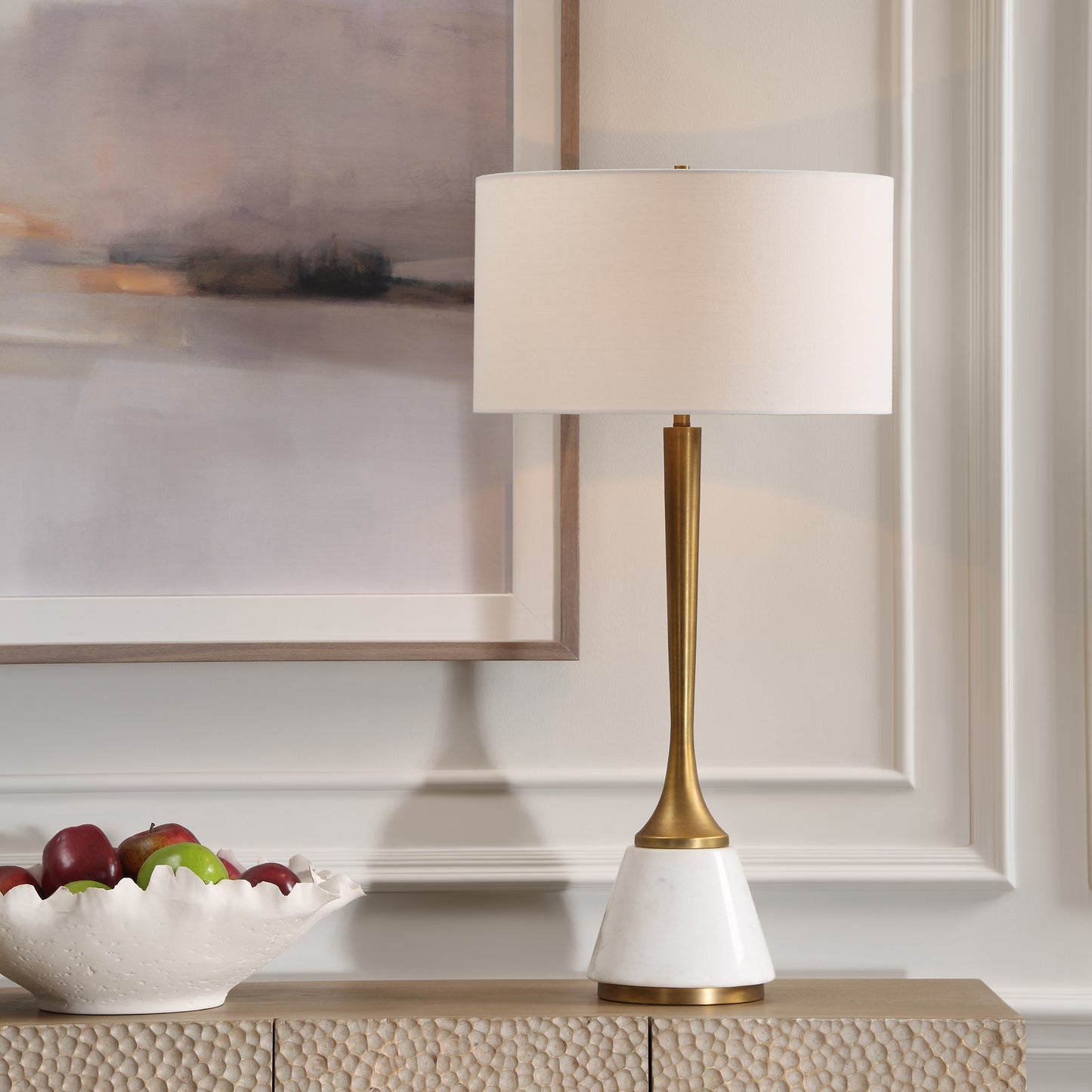 Uttermost Avola White Marble Table Lamp 30365