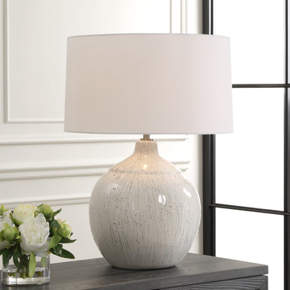 Uttermost Dribble White Glaze Table Lamp 30411