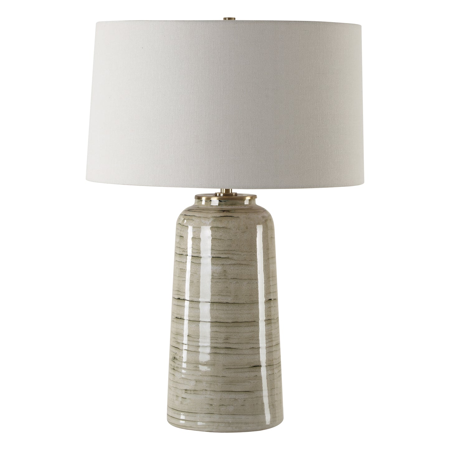 Uttermost Strata Tan Glaze Table Lamp 30412