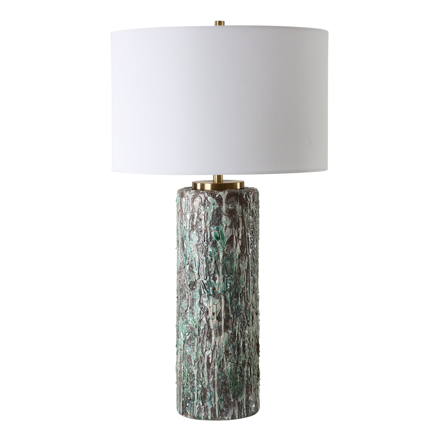 Uttermost Meltdown Ivory Teal Table Lamp 30350