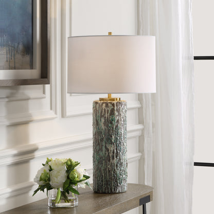 Uttermost Meltdown Ivory Teal Table Lamp 30350