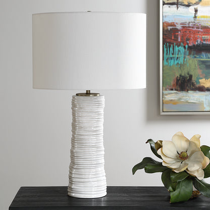 Uttermost Pavlova Glossy White Table Lamp 30388-1