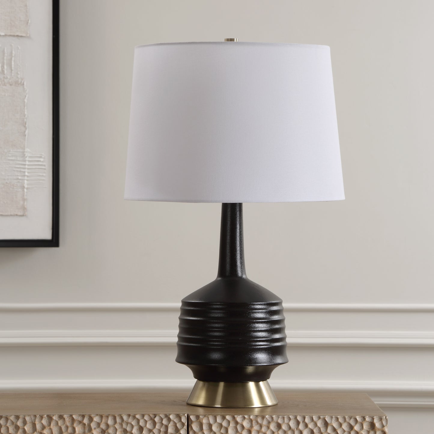 Uttermost Foster Black Glaze Table Lamp 30353-1