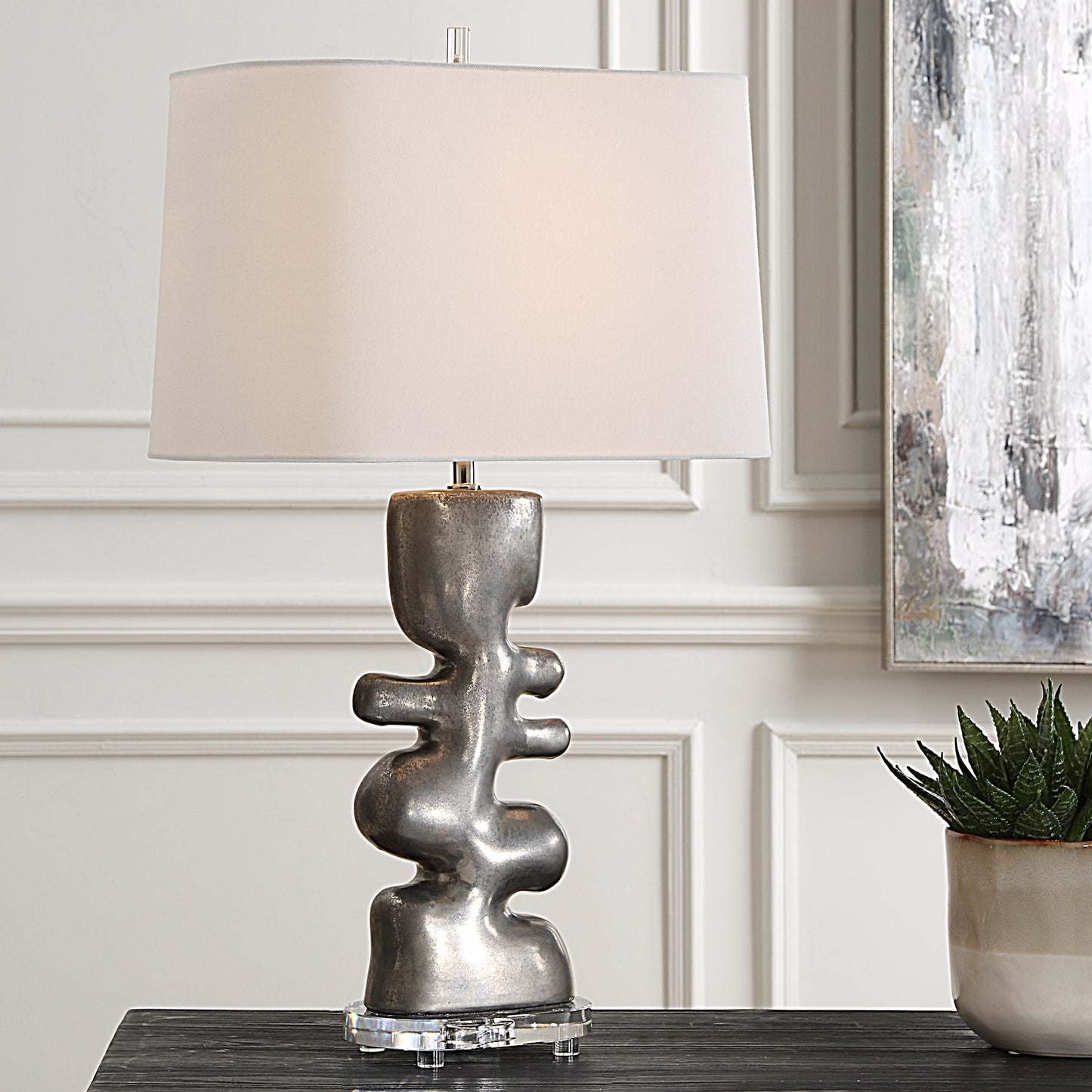 Uttermost Free Flowing Nickel Table Lamp 30408-1