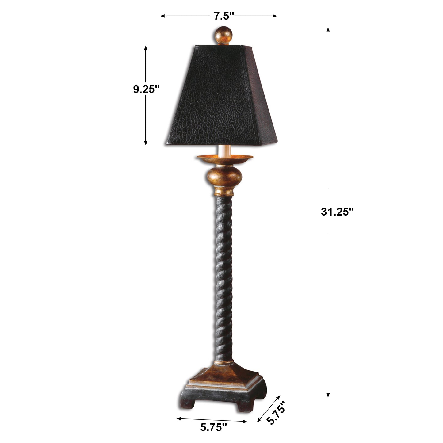 Uttermost Bellcord Black Buffet Lamp 29007