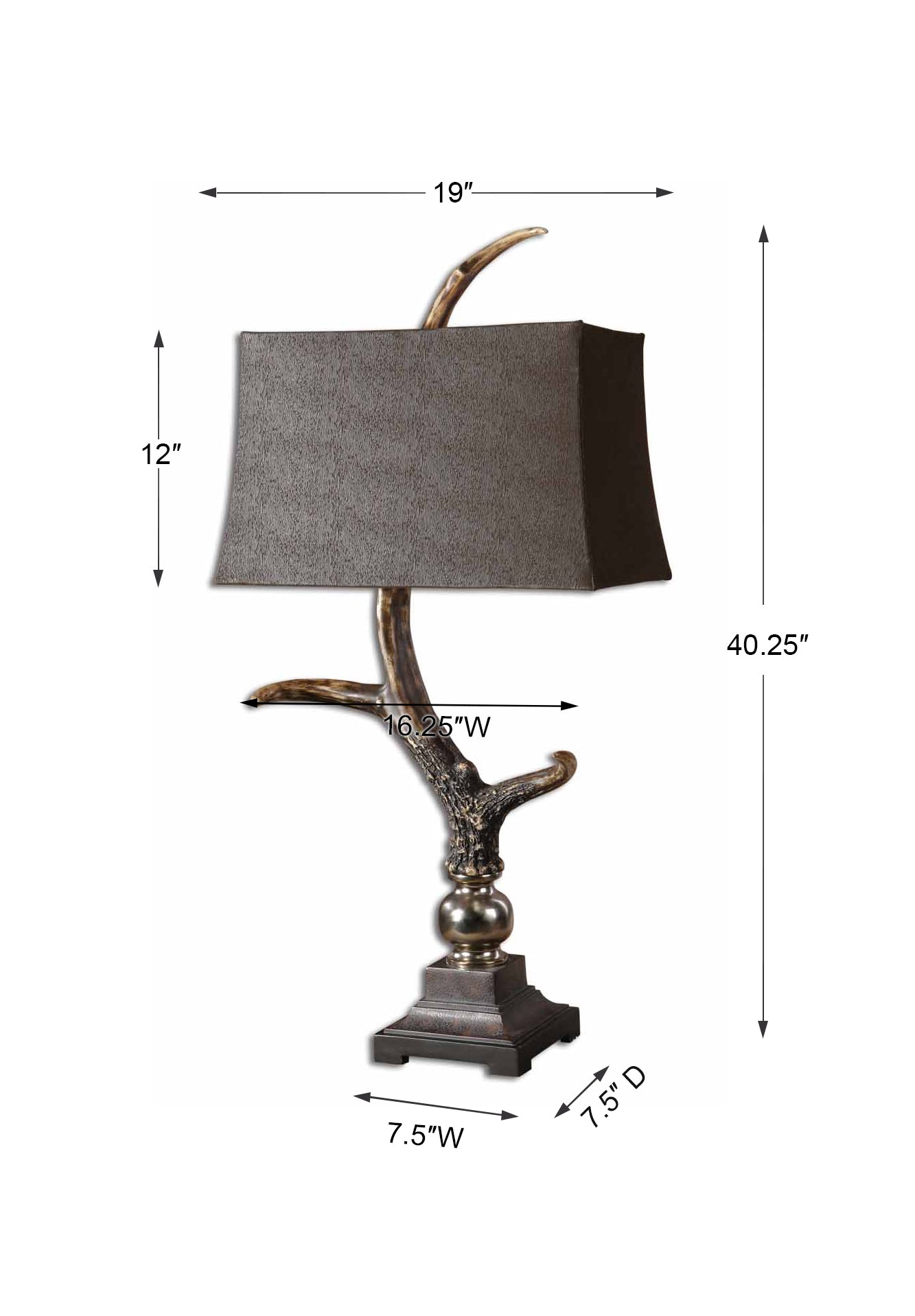 Uttermost Stag Horn Dark Shade Table Lamp 27960