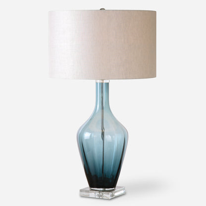 Uttermost Hagano Blue Glass Table Lamp 26191-1