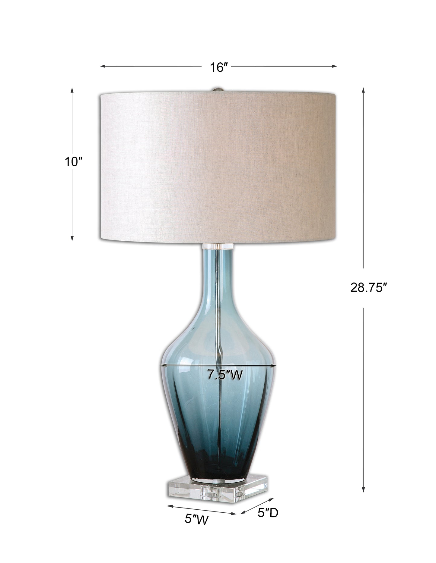 Uttermost Hagano Blue Glass Table Lamp 26191-1