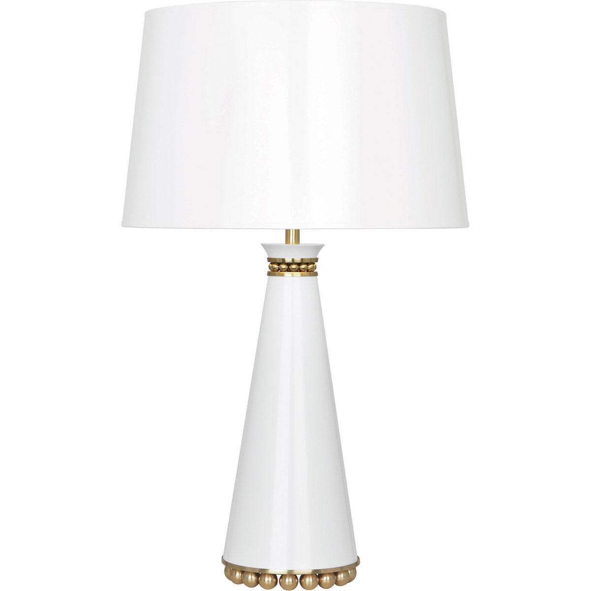 Robert Abbey  Pearl Table Lamp in Lily Lacquered Paint with Modern Brass Accents LY44