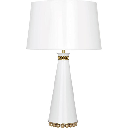 Robert Abbey  Pearl Table Lamp in Lily Lacquered Paint with Modern Brass Accents LY44