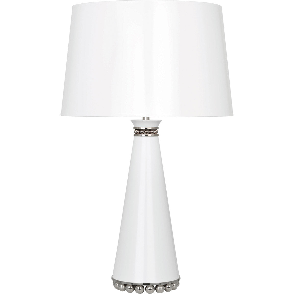 Robert Abbey  Pearl Table Lamp in Lily Lacquered Paint and Polished Nickel Accents LY45