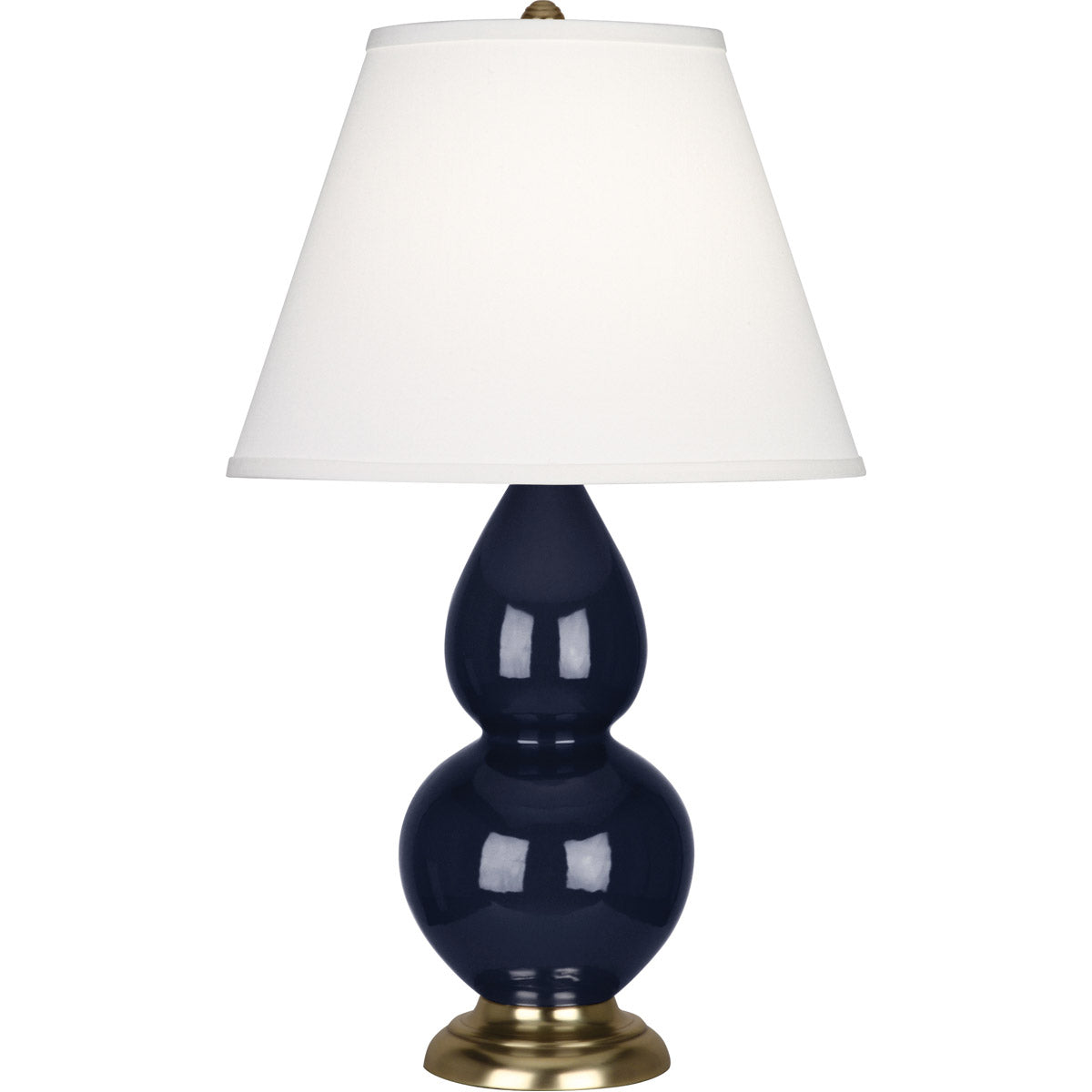 Robert Abbey  Midnight Small Double Gourd Accent Lamp in Midnight Blue Glazed Ceramic with Antique Brass Finished Accents MB10X