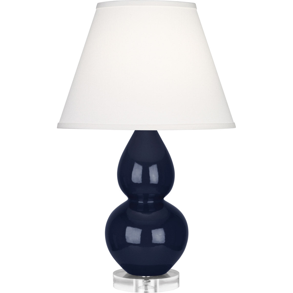 Robert Abbey  Midnight Small Double Gourd Accent Lamp in Midnight Blue Glazed Ceramic with Lucite Base MB13X