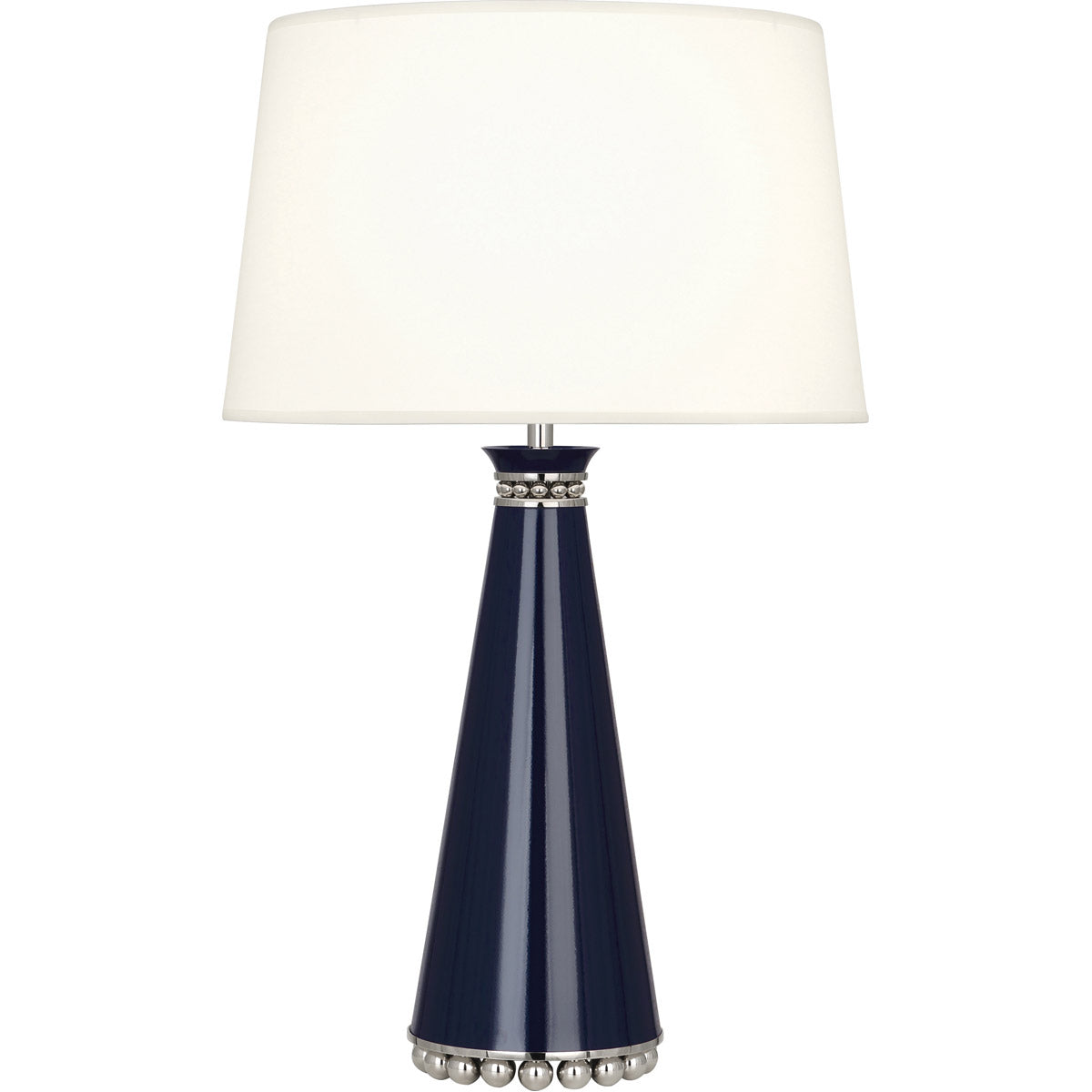 Robert Abbey  Pearl Table Lamp in Midnight Blue Lacquered Paint with Polished Nickel Accents MB45X