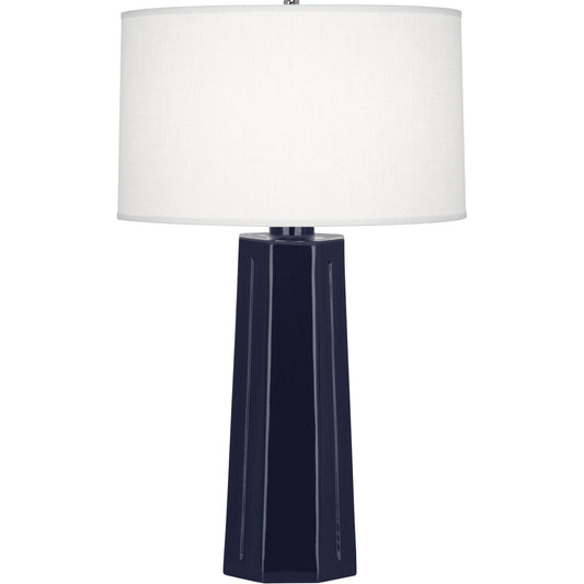 Robert Abbey  Midnight Mason Table Lamp in Midnight Blue Glazed Ceramic MB960