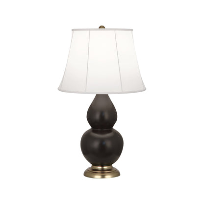 Robert Abbey  Matte Coffee Small Double Gourd Accent Lamp in Matte Coffee Glazed Ceramic with Antique Brass Finished Accents MCF14