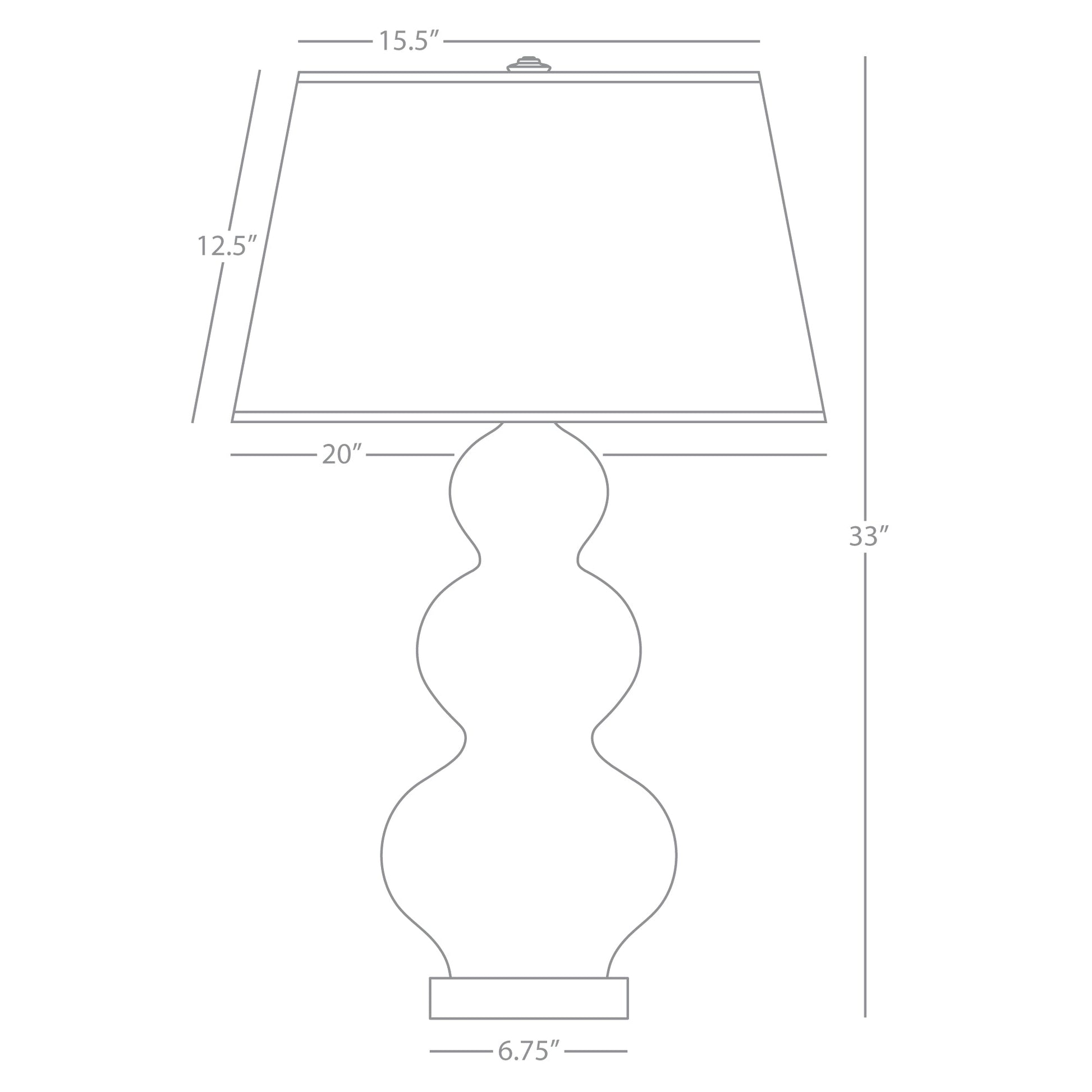 Robert Abbey  Matte Coffee Triple Gourd Table Lamp in Matte Coffee Glazed Ceramic with Lucite Base MCF43