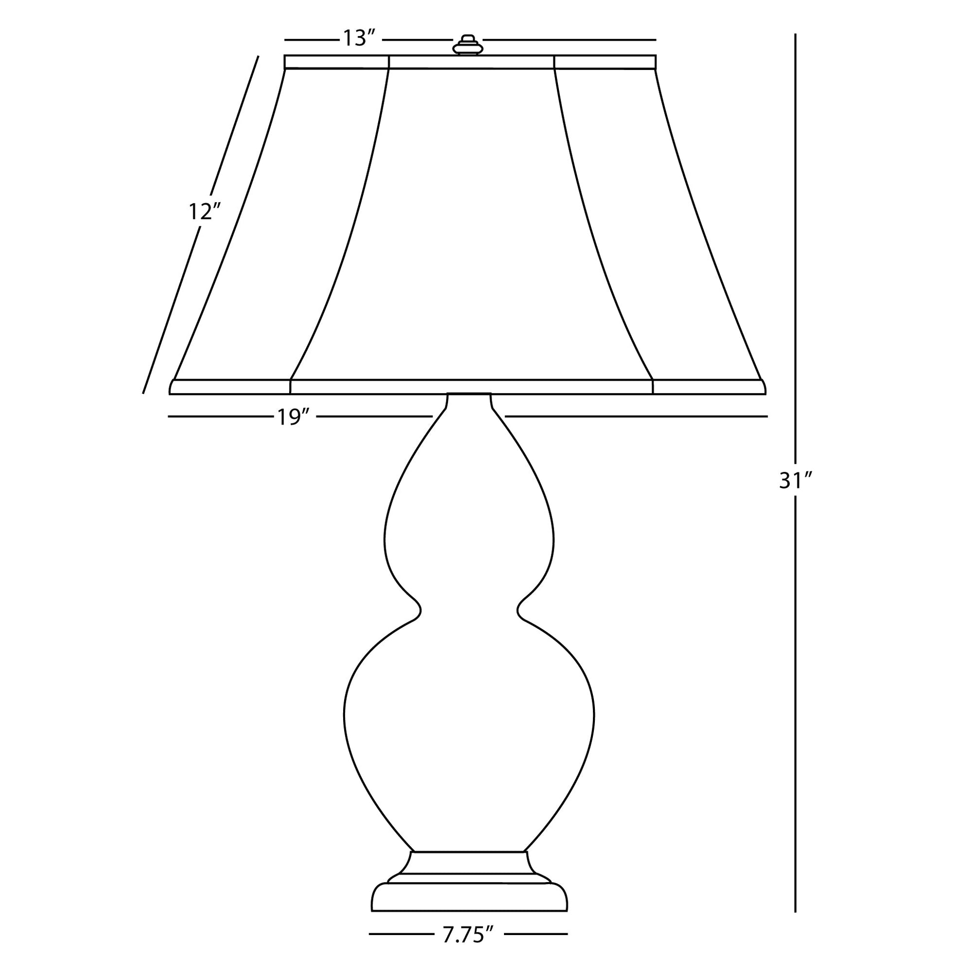 Robert Abbey  Matte Coffee Double Gourd Table Lamp in Matte Coffee Glazed Ceramic with Antique Brass Finished Accents MCF54