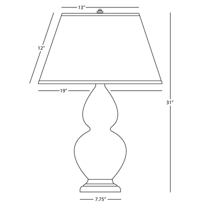 Robert Abbey  Matte Coffee Double Gourd Table Lamp in Matte Coffee Glazed Ceramic with Antique Silver Finished Accents MCF59