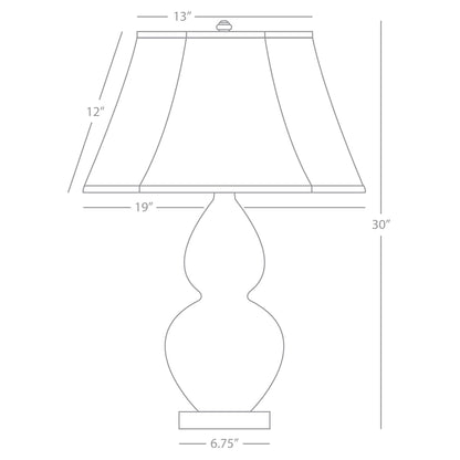 Robert Abbey  Matte Coffee Double Gourd Table Lamp in Matte Coffee Glazed Ceramic with Lucite Base MCF61