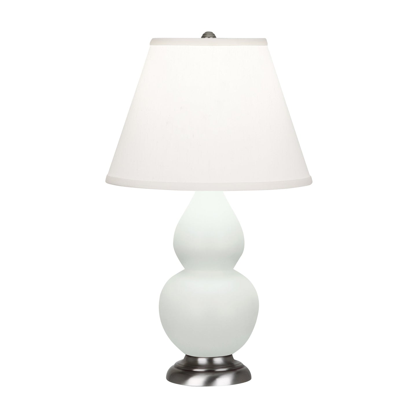 Robert Abbey  Matte Celadon Small Double Gourd Accent Lamp in Matte Celadon Glazed Ceramic with Antique Silver Finished Accents MCL52