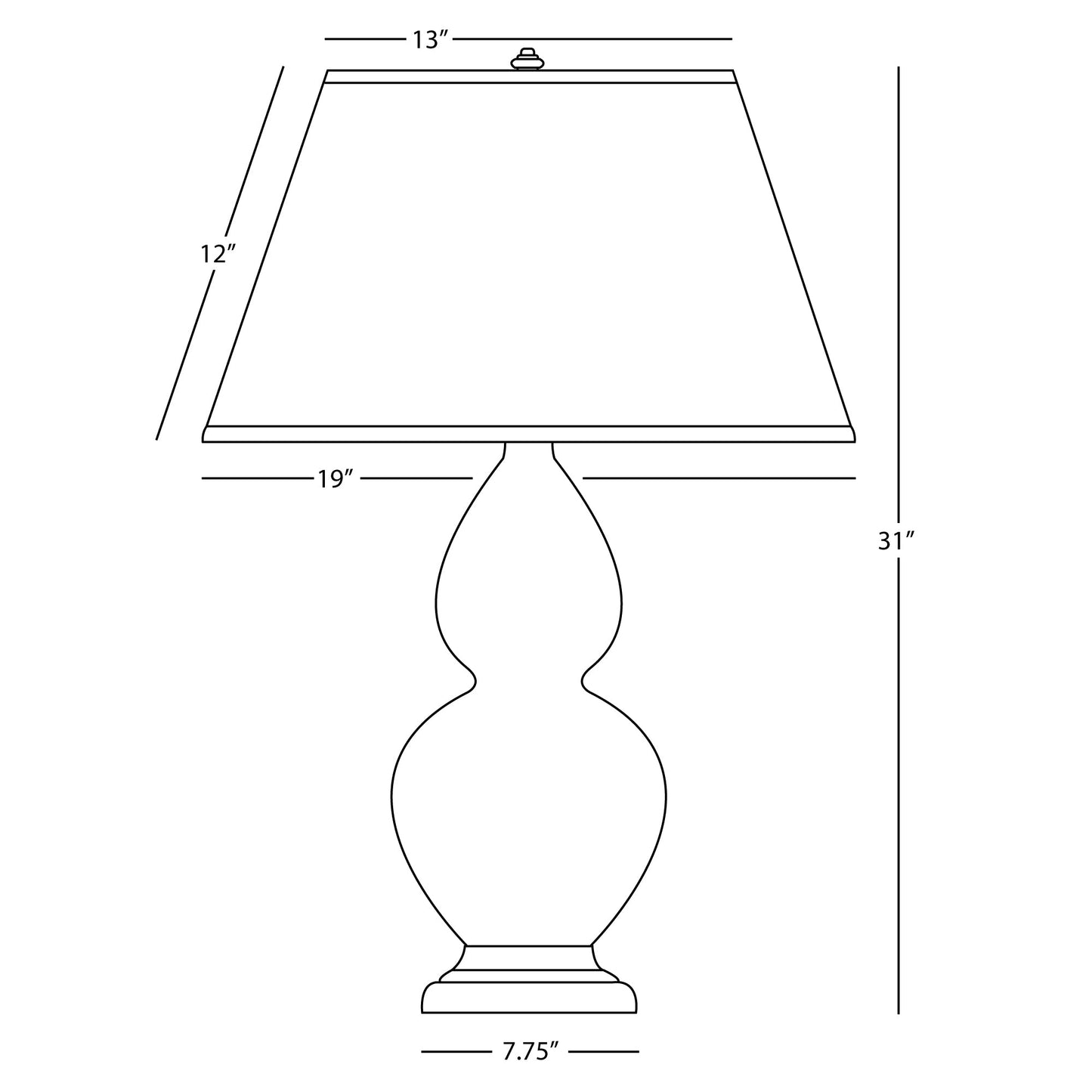 Robert Abbey  Matte Celadon Double Gourd Table Lamp in Matte Celadon Glazed Ceramic with Antique Brass Accents MCL55