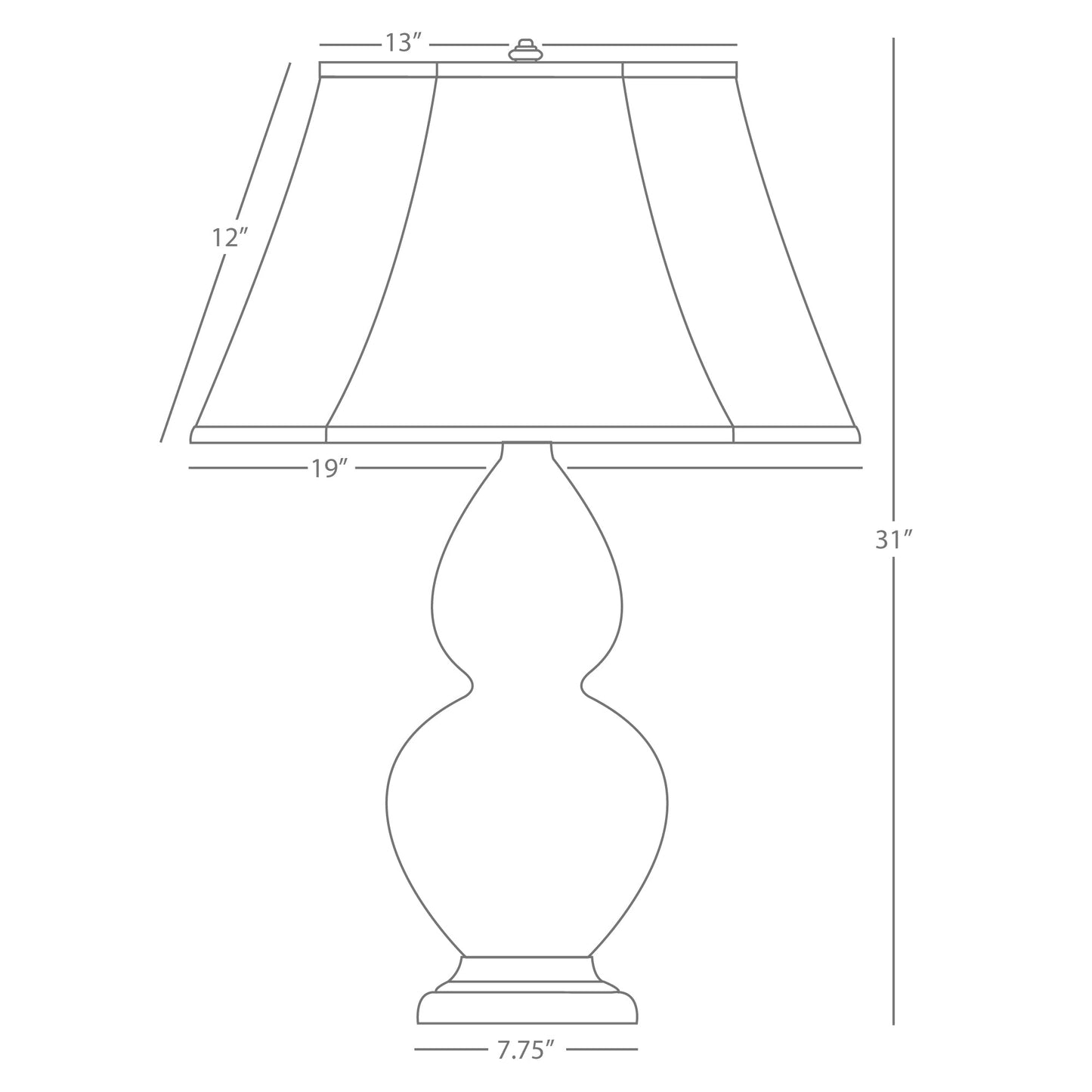 Robert Abbey  Matte Celadon Double Gourd Table Lamp in Matte Celadon Glazed Ceramic MCL56