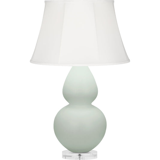 Robert Abbey  Matte Celadon Double Gourd Table Lamp in Matte Celadon Glazed Ceramic with Lucite Base MCL61