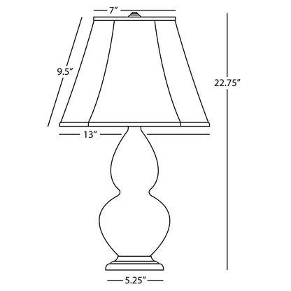 Robert Abbey  Matte Ash Small Double Gourd Accent Lamp in Matte Ash Glazed Ceramic with Antique Silver Finished Accents MCR12