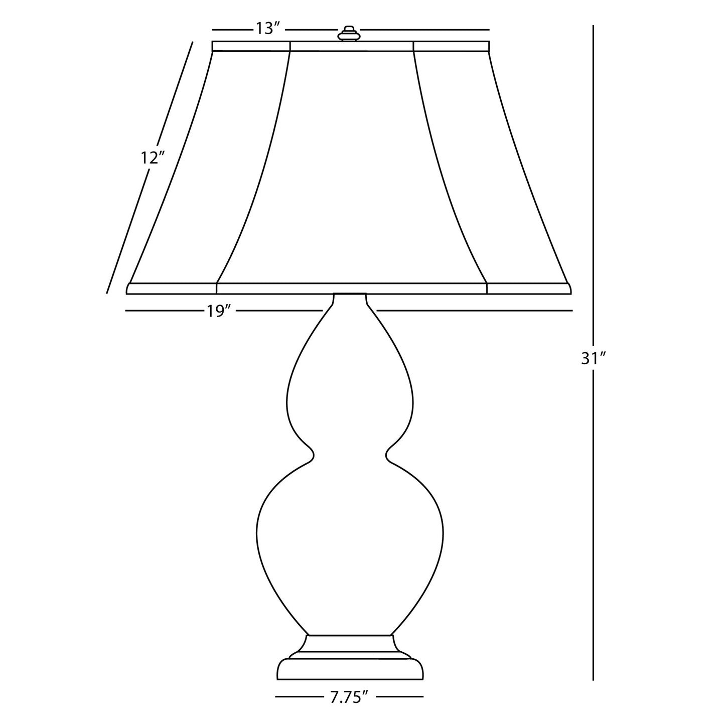 Robert Abbey  Matte Ash Double Gourd Table Lamp in Matte Ash Glazed Ceramic with Antique Brass Finished Accents MCR54