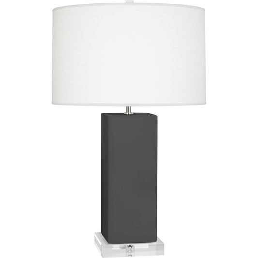 Robert Abbey  Matte Ash Harvey Table Lamp in Matte Ash Glazed Ceramic MCR95