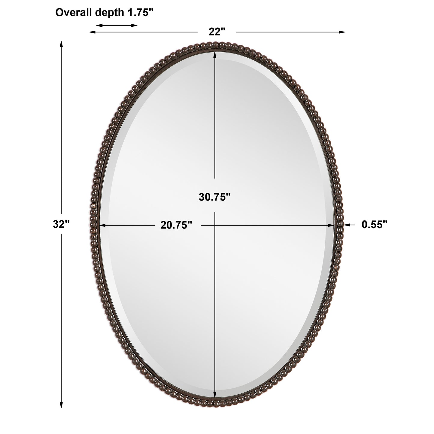 Uttermost Sherise Bronze Oval Mirror 01101 B