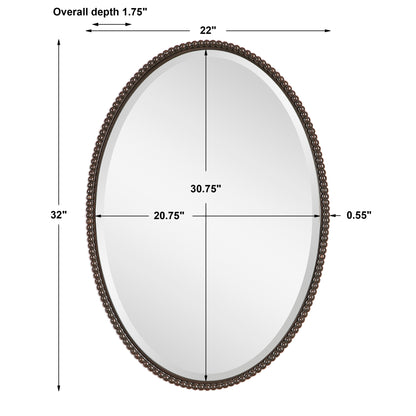 Uttermost Sherise Bronze Oval Mirror 01101 B