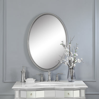 Uttermost Sherise Brushed Nickel Oval Mirror 01102 B