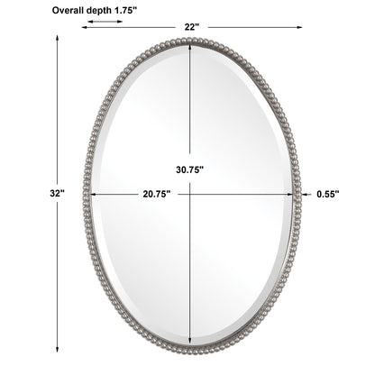 Uttermost Sherise Brushed Nickel Oval Mirror 01102 B