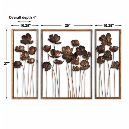 Uttermost Metal Tulips Wall Art Set/3 12785