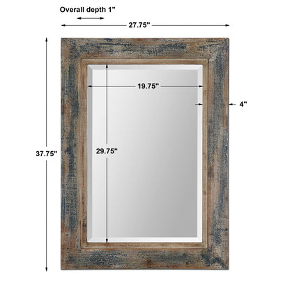 Uttermost Bozeman Distressed Blue Mirror 13829