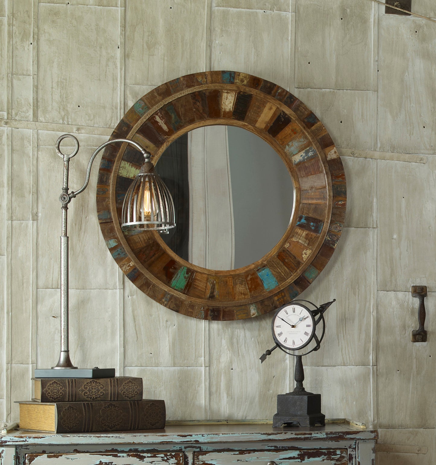 Uttermost Jeremiah Round Wood Mirror 04017