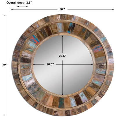 Uttermost Jeremiah Round Wood Mirror 04017