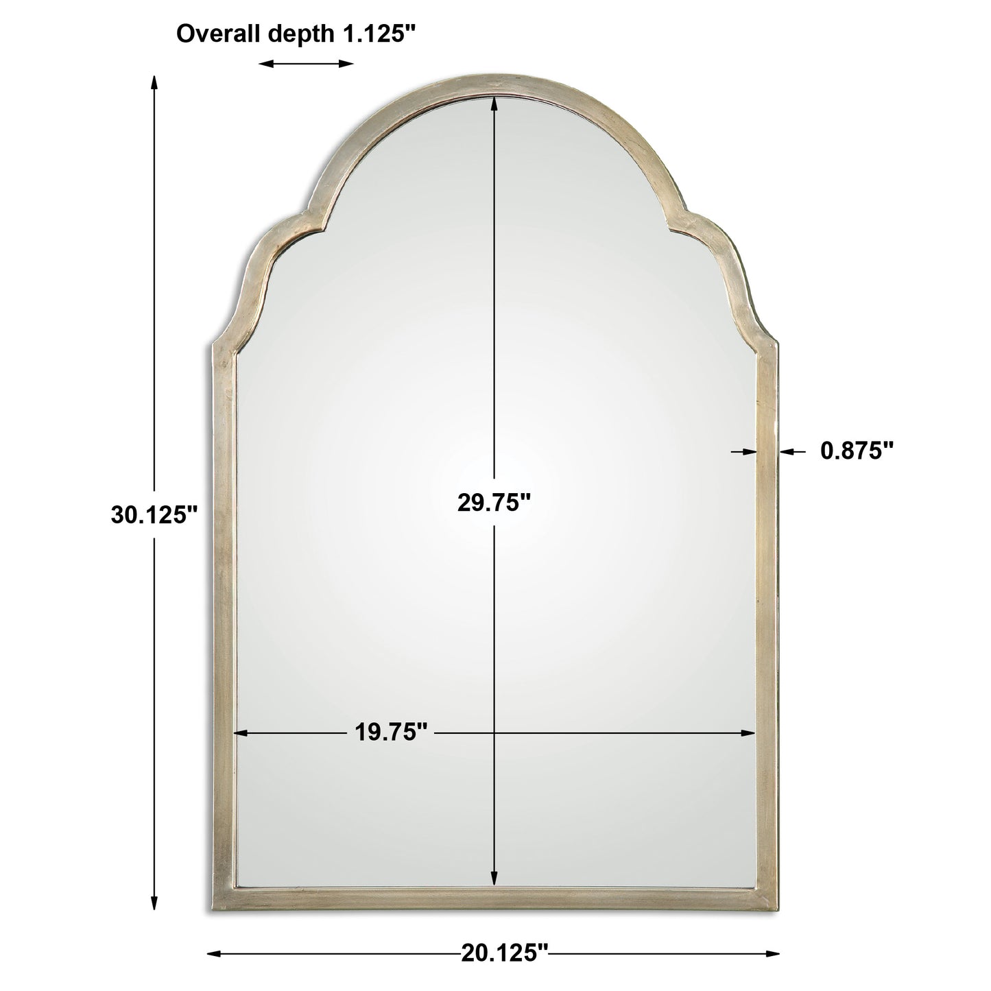 Uttermost Brayden Petite Silver Arch Mirror 12906